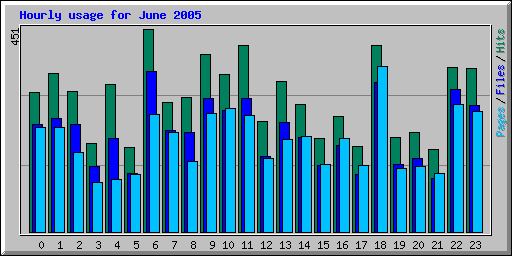 Hourly usage for June 2005