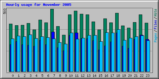 Hourly usage for November 2005