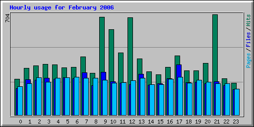 Hourly usage for February 2006